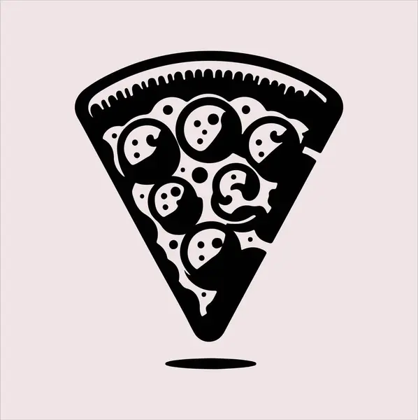 stock vector pizza icon silhouette vector art illustration