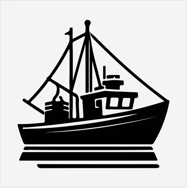 stock vector fishing boat icon vector silhouette  art illustration