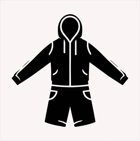 stock vector A sleek and fashionable hoodie vector silhouette with a white background.