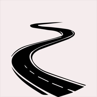 Road vector silhouette on a white background clipart