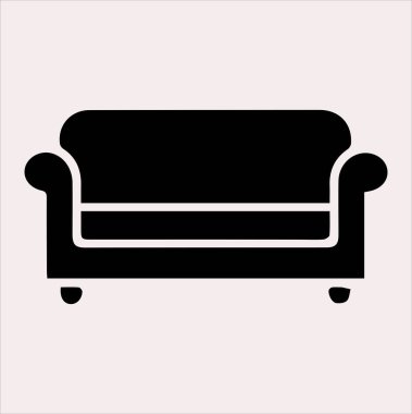 Sofa icon vector silhouette on a white background clipart