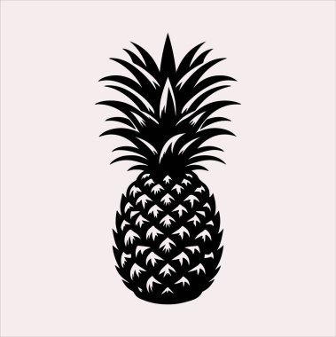 Beyaz arkaplanda ananas vektör silueti