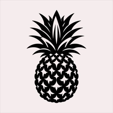 Beyaz arkaplanda ananas vektör silueti