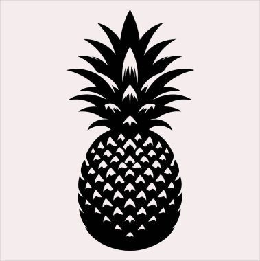 Beyaz arkaplanda ananas vektör silueti