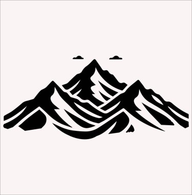 Mountain vector silhouette for t shirt design, Mountain Day, on a white background clipart