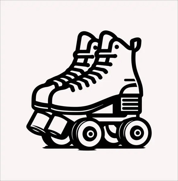 stock vector Roller skates Boot Vector silhouette illustration icon on a white background