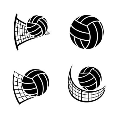 Tutkulu voleybol siluetleri aktif atletizm sergiliyor.