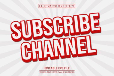 Kanal Metin Efektini Üye Ol. düzenlenebilir metin efekti