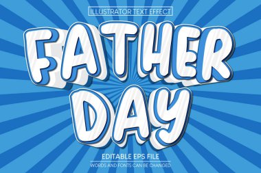 Babalar Günü Metin Efekti. düzenlenebilir metin efekti