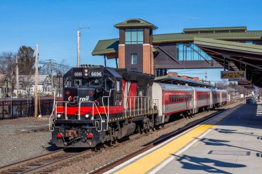 Wallingford, Connecticut 'ta bir tren istasyonu. New Haven' dan Springfiels hattına.