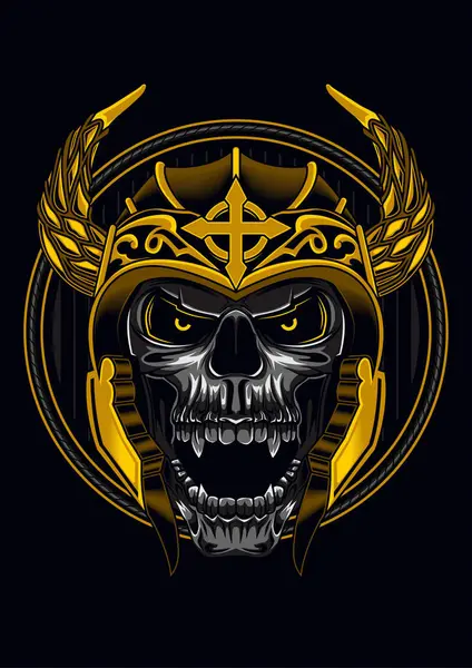 stock vector skull viking illustration editable