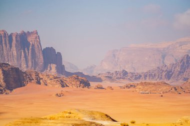 Vadi rom çölünün güzel manzarası, Jordan.