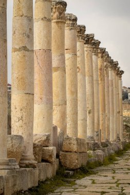 Ürdün 'deki antik Jerash şehrinin Roma forumu.