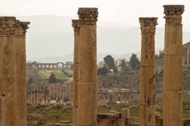 Ürdün 'deki antik Jerash şehrinin Roma forumu.