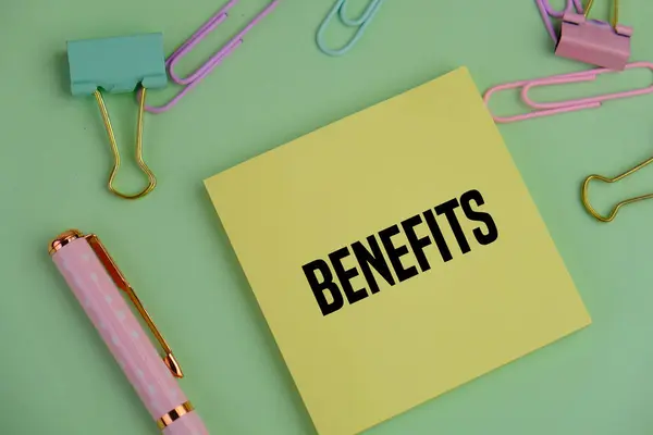 Sarı nottaki BENEFITS metni 