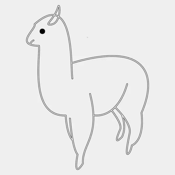 Şirin bir alpaka taslağının vektör çizimi