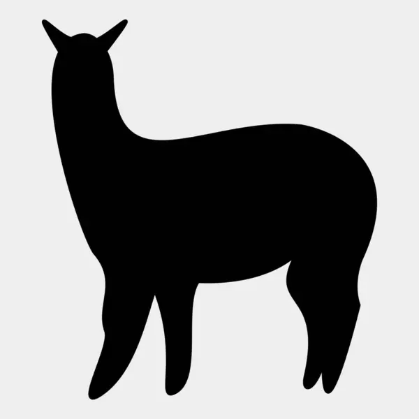 Lama simgesi, siyah vektör işareti beyaz arkaplanda izole edildi