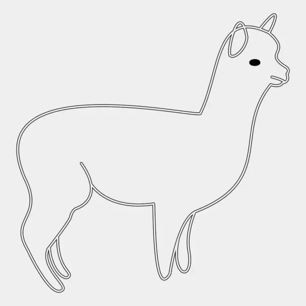 Şirin bir alpaka taslağının vektör çizimi