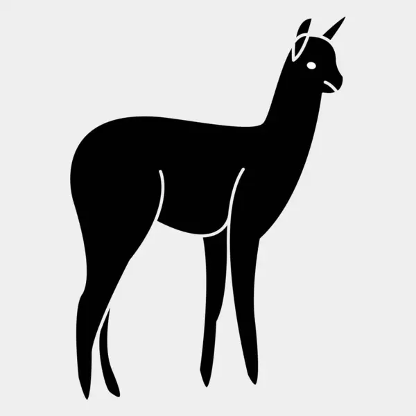Bir lama silueti. alpaca vektörü