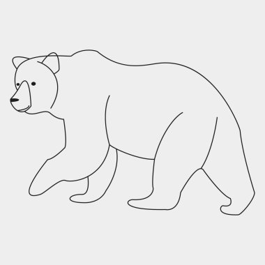 Beyaz arkaplanda vektör ayı çizgisi