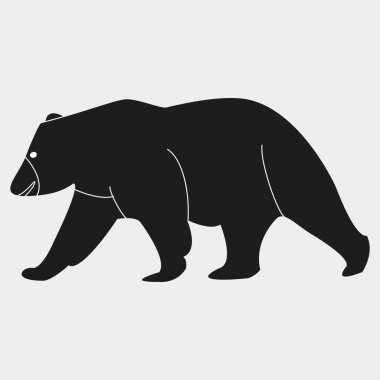 Ayı simgesi. ağ için ayı vektör sembolünün siyah illüstrasyonu