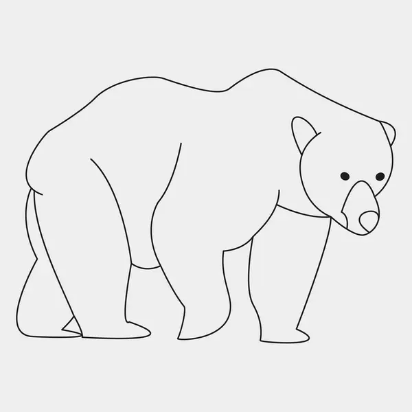 Sevimli ayı çizgi film ikonu. Vektör çizimi izole edildi. çizgi film biçimi