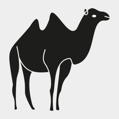 Deve silueti vektör resimleme tasarımı