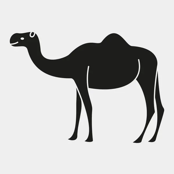 Deve silueti simgesi, vektör illüstrasyonu
