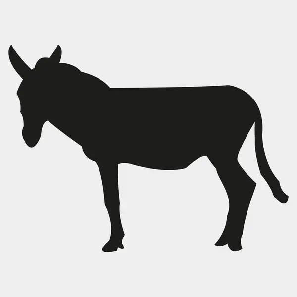 Eşek silueti. Eşek vektörünün siyah illüstrasyonu