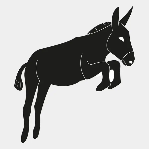 Eşek silueti. Web tasarımı için eşek vektör simgesinin siyah illüstrasyonu
