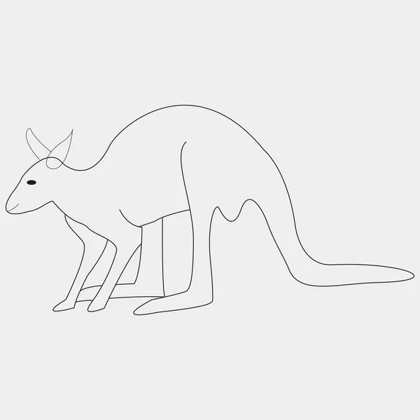 Hayvan ikonu. Web için kanguru vektör simgesinin özet çizimi