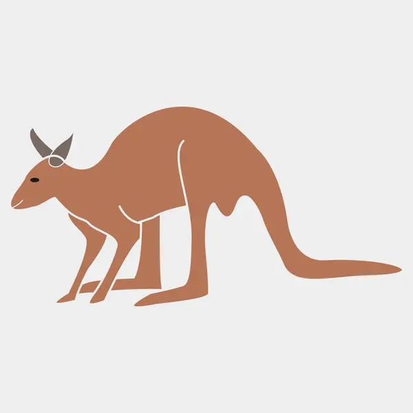 Beyaz arkaplanda bir kangurunun vektör çizimi