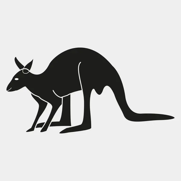 kanguru vektör illüstrasyonu. düz stil logo tasarımı.