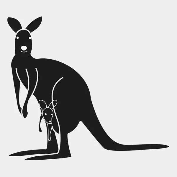 Kanguru ikonu. vektör illüstrasyonu