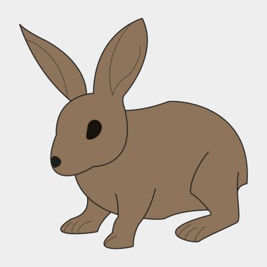 Tatlı çizgi film tavşanı. vektör çizimi izole edildi.