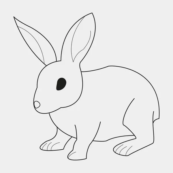 Vektör tavşan çizimi izole edildi. boyama kitabı sayfası.