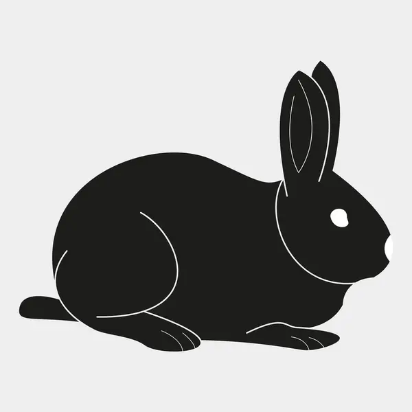 Siyah tavşan silueti. vektör illüstrasyonu