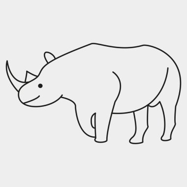 Çizgi film gergedanının vektör çizimi