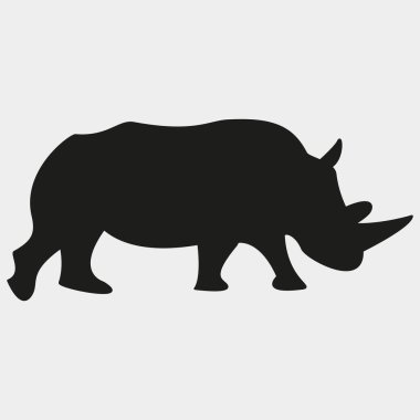 Gergedanın beyaz arkaplanda vektör silueti