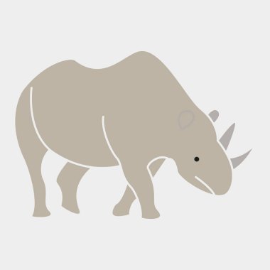 Vektör çizimi. Tatlı gergedanlar. Hayvan ikonu. vektör