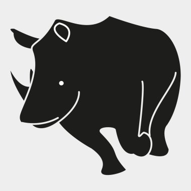 Gergedan vektör simgesi. siyah vektör logosu izole edildi