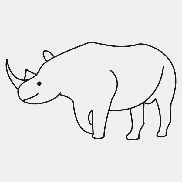 Çizgi film gergedanının vektör çizimi