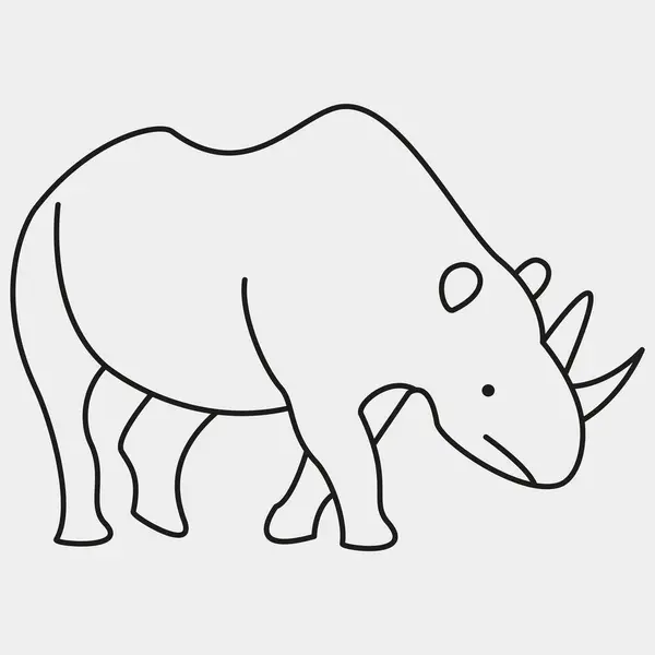 Gergedan çizim simgesinin vektör çizimi.