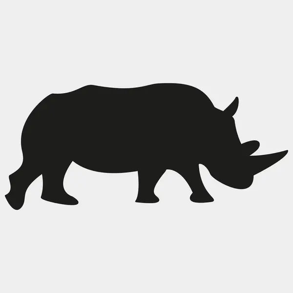 Gergedanın beyaz arkaplanda vektör silueti