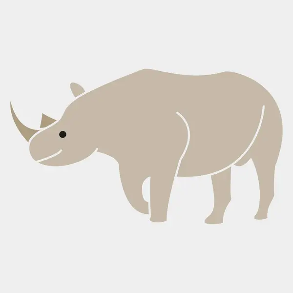 Tatlı Afrikalı gergedanlar izole edilmiş. Bir gergedanın vektör çizimi.