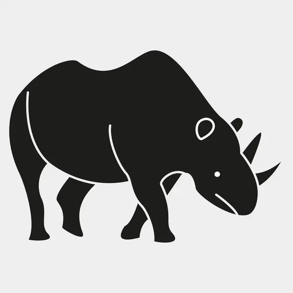 Gergedan simgesi vektörü web ve mobil uygulama tasarımınız için beyaz arkaplanda izole edildi, os os logo kavramı.