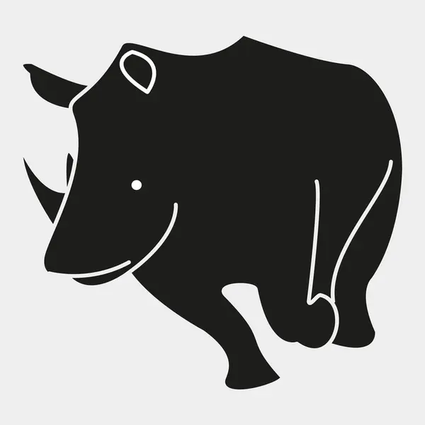 Gergedan vektör simgesi. siyah vektör logosu izole edildi