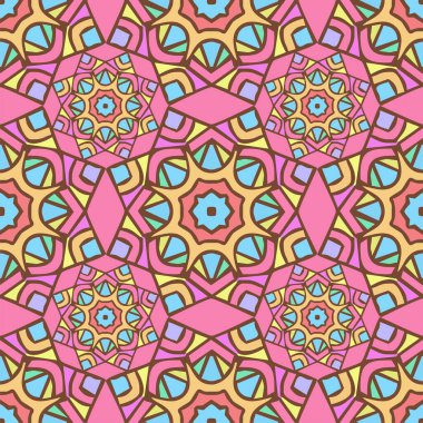  Duvar kâğıdı ve fayanslar için renkli Arap motifsiz desen.