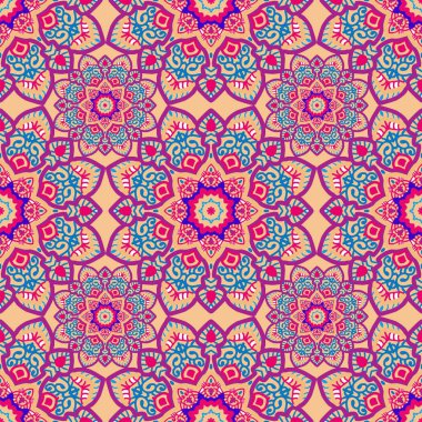 Duvar kâğıdı ve fayanslar için renkli Fas etnik motifsiz desen