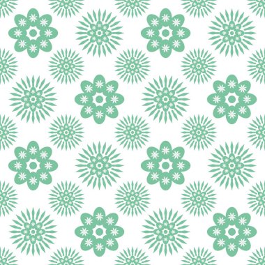 Nane yeşili mandala, duvar kâğıdı ve fayanslar için dikdörtgen desenli etnik çiçek motifi